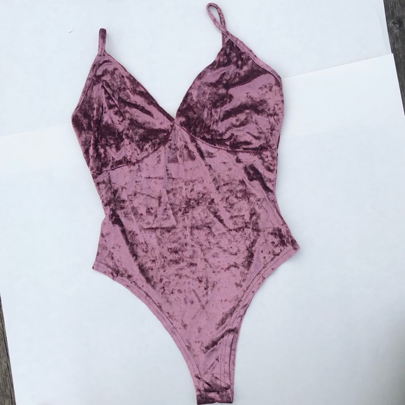 Brand New Pink Velvet Bodysuit - Picture 3 of 7
